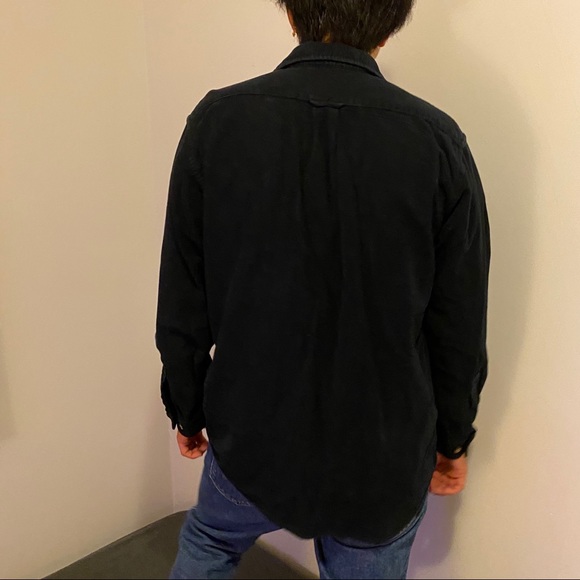 Thick black casual button down shirt - Picture 2 of 5